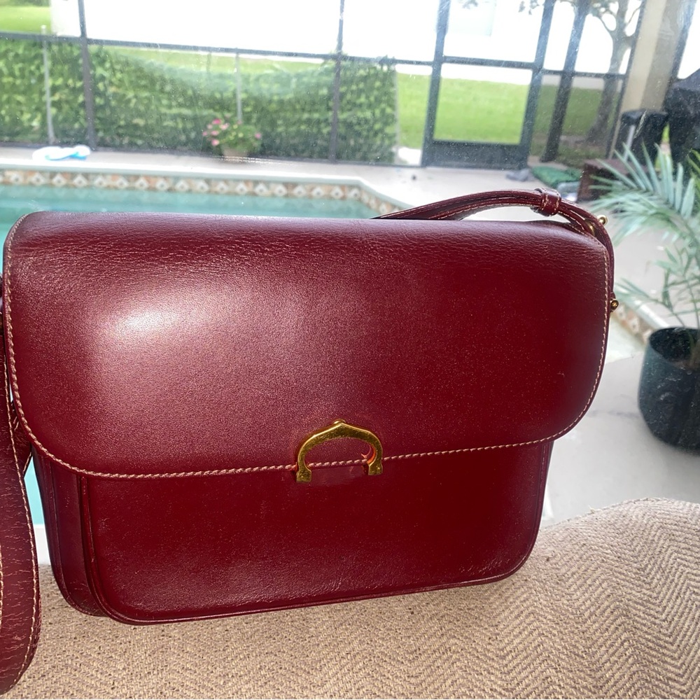 Cartier Red Crossbody Bag with Gold Hardware